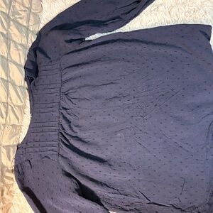 Navy Blue Long Sleeve Blouse